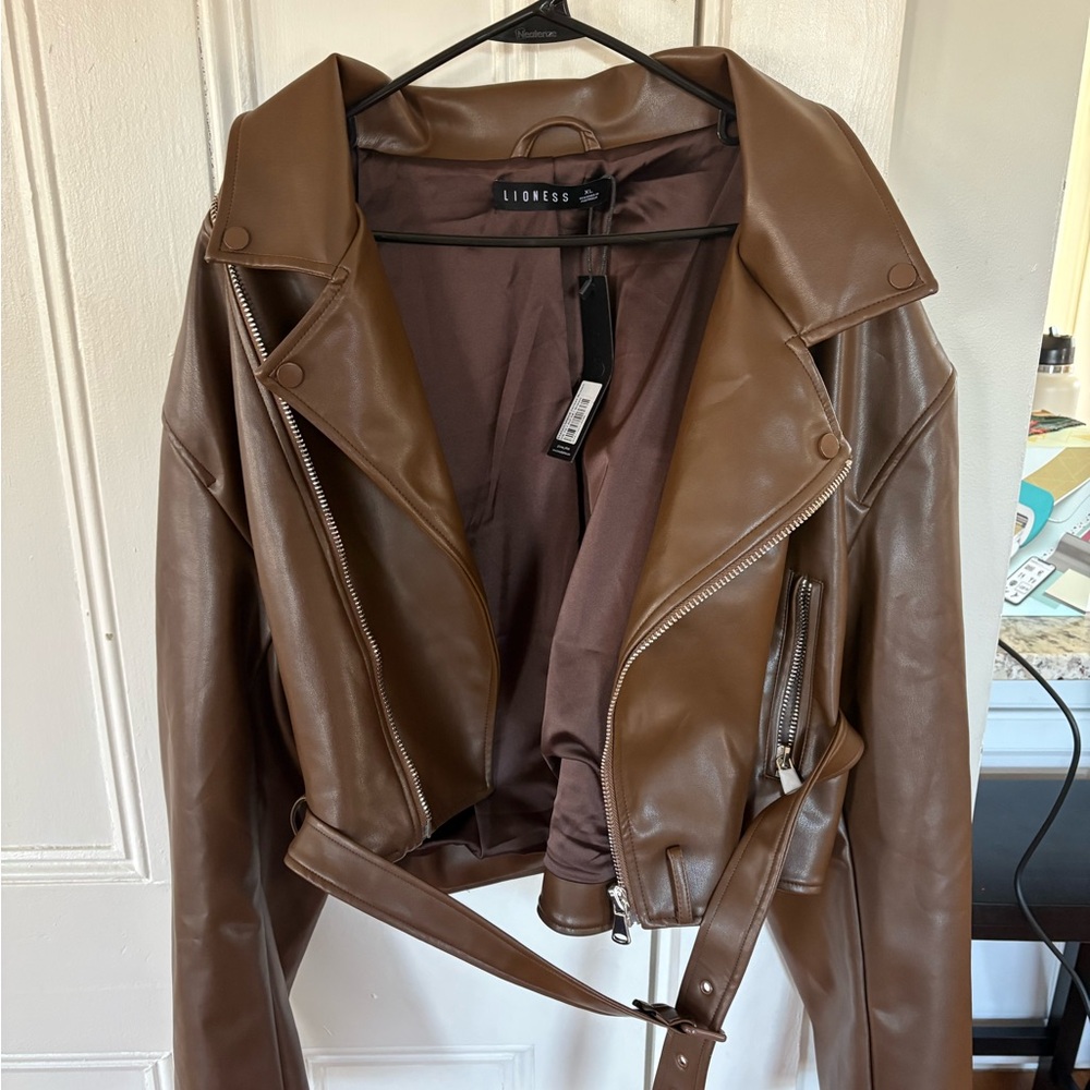 Lioness Chocolate Leather Jacket